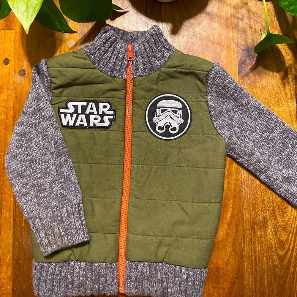 Star Wars patch Zip-Up Sweater Cardigan